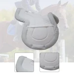 White horse saddle pad with soft fleece lining for equestrian use
