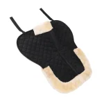 Black horse saddle pad with soft cream fleece lining and quilted design