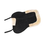 Black horse saddle pad with soft fleece lining and quilted design