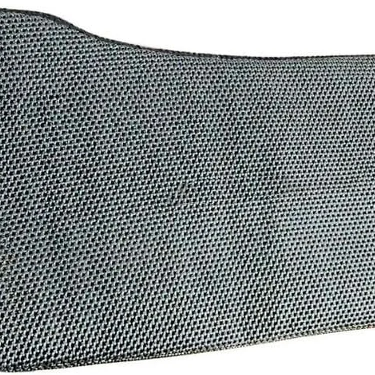 Gray horse saddle pad with textured surface for equestrian use