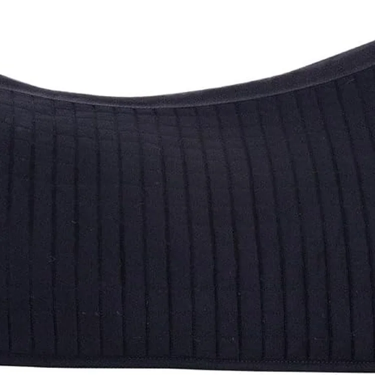 Navy blue horse saddle pad with textured ribbed design for comfort